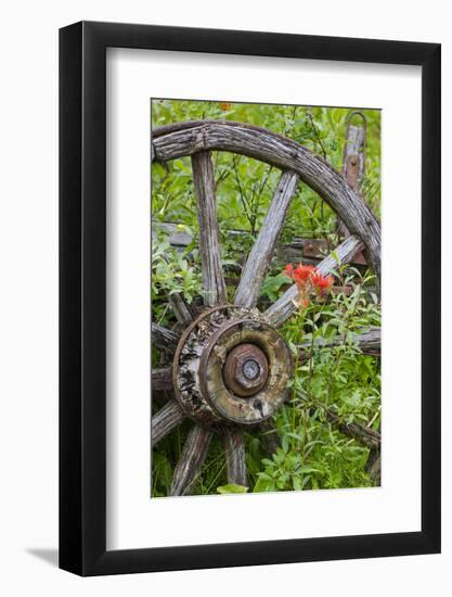 Wagon Wheel in Old Gold Town Barkersville, British Columbia, Canada-Michael DeFreitas-Framed Photographic Print