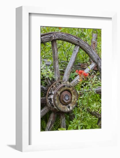 Wagon Wheel in Old Gold Town Barkersville, British Columbia, Canada-Michael DeFreitas-Framed Photographic Print