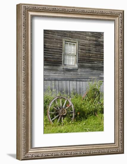 Wagon Wheel in Old Gold Town Barkersville, British Columbia, Canada-Michael DeFreitas-Framed Photographic Print