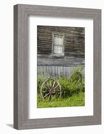 Wagon Wheel in Old Gold Town Barkersville, British Columbia, Canada-Michael DeFreitas-Framed Photographic Print