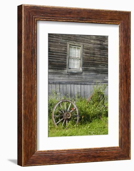 Wagon Wheel in Old Gold Town Barkersville, British Columbia, Canada-Michael DeFreitas-Framed Photographic Print