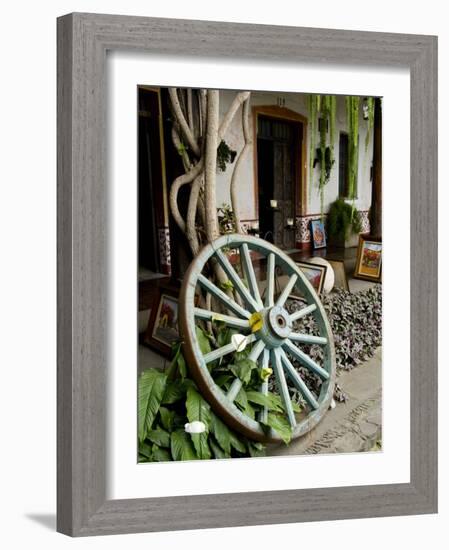 Wagon Wheel, La Posada De Don Rodrigo Hotel, Antigua, Guatemala-Bill Bachmann-Framed Photographic Print