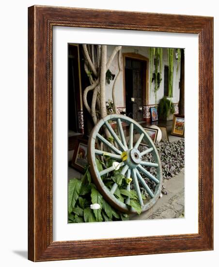 Wagon Wheel, La Posada De Don Rodrigo Hotel, Antigua, Guatemala-Bill Bachmann-Framed Photographic Print