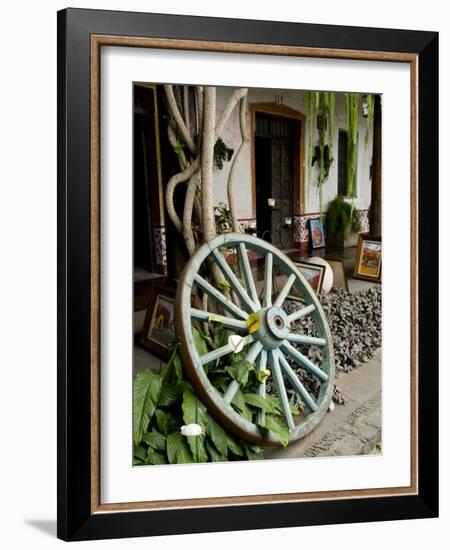 Wagon Wheel, La Posada De Don Rodrigo Hotel, Antigua, Guatemala-Bill Bachmann-Framed Photographic Print