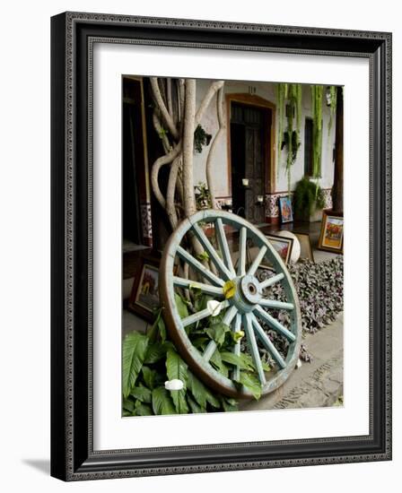 Wagon Wheel, La Posada De Don Rodrigo Hotel, Antigua, Guatemala-Bill Bachmann-Framed Photographic Print