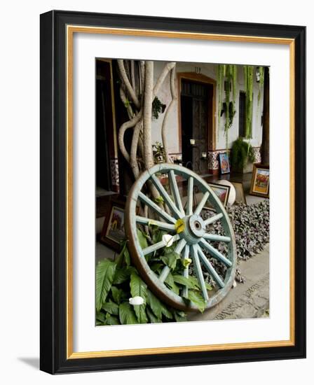 Wagon Wheel, La Posada De Don Rodrigo Hotel, Antigua, Guatemala-Bill Bachmann-Framed Photographic Print