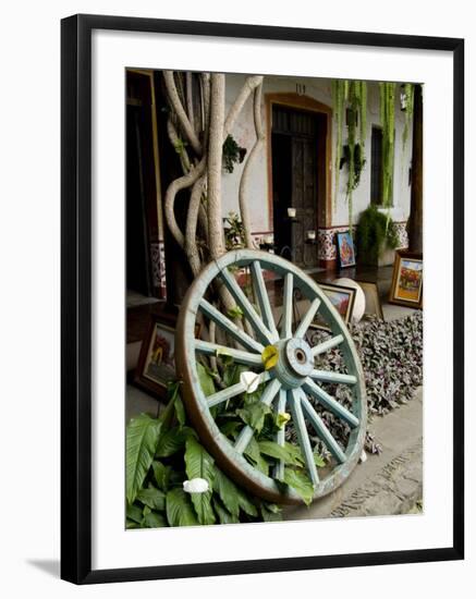 Wagon Wheel, La Posada De Don Rodrigo Hotel, Antigua, Guatemala-Bill Bachmann-Framed Photographic Print