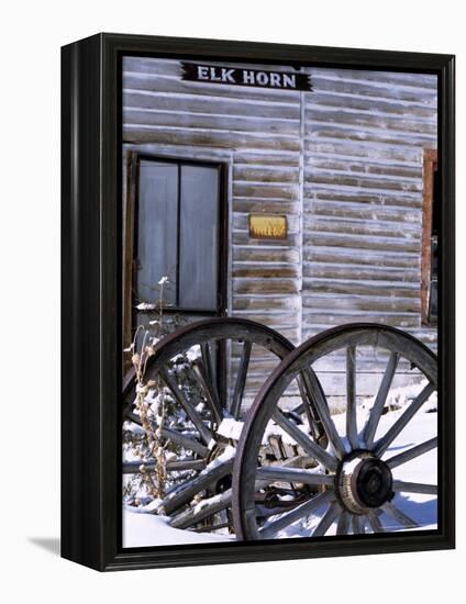 Wagon Wheels at Elkhorn Ghost Town, Montana, USA-Chuck Haney-Framed Premier Image Canvas