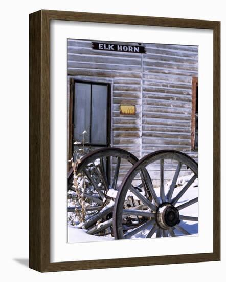 Wagon Wheels at Elkhorn Ghost Town, Montana, USA-Chuck Haney-Framed Photographic Print