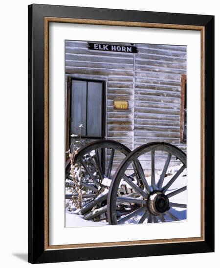 Wagon Wheels at Elkhorn Ghost Town, Montana, USA-Chuck Haney-Framed Photographic Print