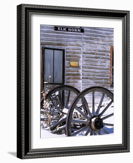 Wagon Wheels at Elkhorn Ghost Town, Montana, USA-Chuck Haney-Framed Photographic Print