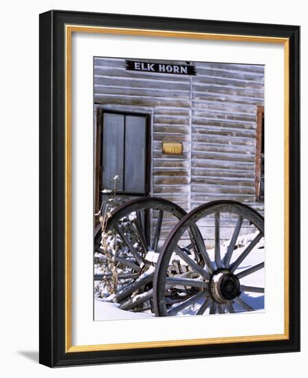 Wagon Wheels at Elkhorn Ghost Town, Montana, USA-Chuck Haney-Framed Photographic Print
