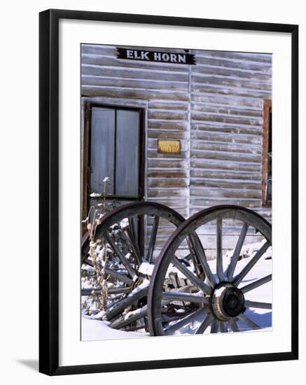 Wagon Wheels at Elkhorn Ghost Town, Montana, USA-Chuck Haney-Framed Photographic Print