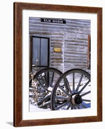 Wagon Wheels at Elkhorn Ghost Town, Montana, USA-Chuck Haney-Framed Photographic Print