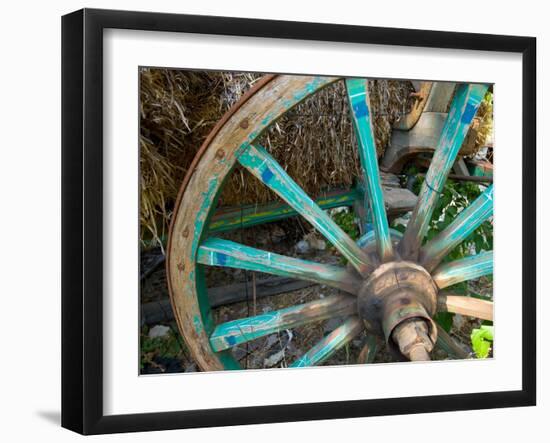 Wagon Wheels in Colorful Blues, Turkey-Darrell Gulin-Framed Photographic Print