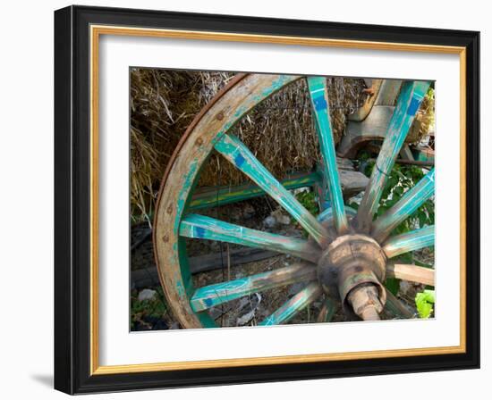 Wagon Wheels in Colorful Blues, Turkey-Darrell Gulin-Framed Photographic Print