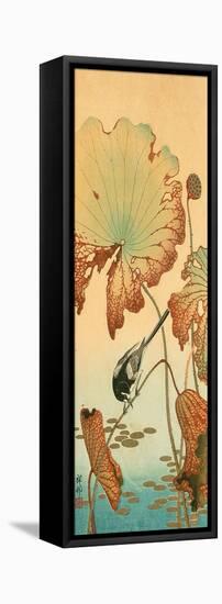 Wagtail and Lotus-Koson Ohara-Framed Premier Image Canvas
