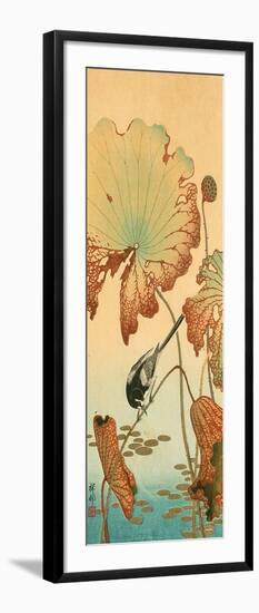 Wagtail and Lotus-Koson Ohara-Framed Giclee Print