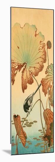 Wagtail and Lotus-Koson Ohara-Mounted Giclee Print