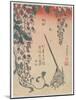 Wagtail and Wisteria, Edo Period, 1834 (Colour Woodblock Print)-Katsushika Hokusai-Mounted Giclee Print