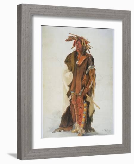 Wahk-Ta-Ge-Li, a Sioux Warrior-Karl Bodmer-Framed Giclee Print