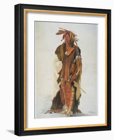 Wahk-Ta-Ge-Li, a Sioux Warrior-Karl Bodmer-Framed Giclee Print