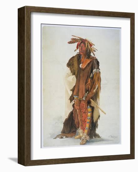 Wahk-Ta-Ge-Li. A Sioux Warrior-Karl Bodmer-Framed Giclee Print