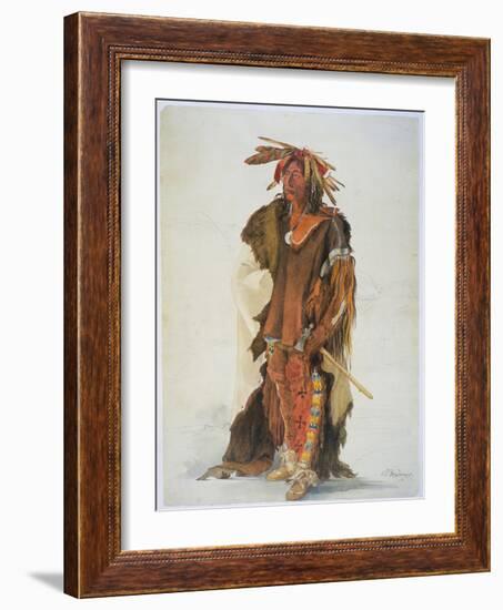 Wahk-Ta-Ge-Li. A Sioux Warrior-Karl Bodmer-Framed Giclee Print