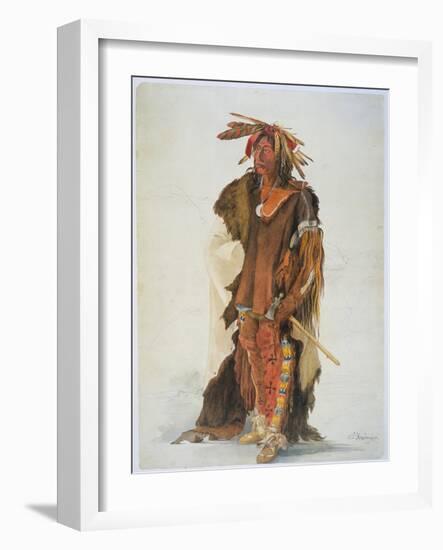 Wahk-Ta-Ge-Li. A Sioux Warrior-Karl Bodmer-Framed Giclee Print