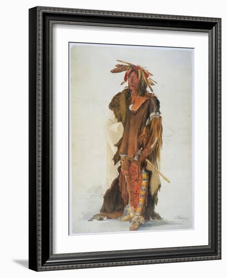 Wahk-Ta-Ge-Li. A Sioux Warrior-Karl Bodmer-Framed Giclee Print