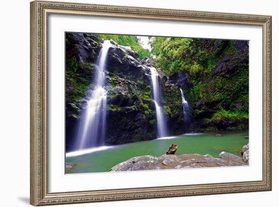 Waikamoi Falls On The Road To Hana-George Oze-Framed Photographic Print