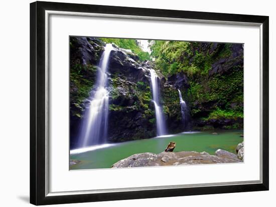 Waikamoi Falls On The Road To Hana-George Oze-Framed Photographic Print