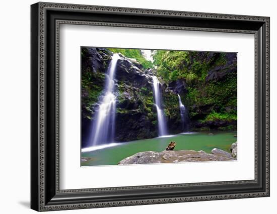 Waikamoi Falls On The Road To Hana-George Oze-Framed Photographic Print