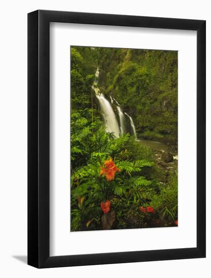 Waikani Falls, Hana Highway near Hana, East Maui, Hawaii, USA-Stuart Westmorland-Framed Photographic Print