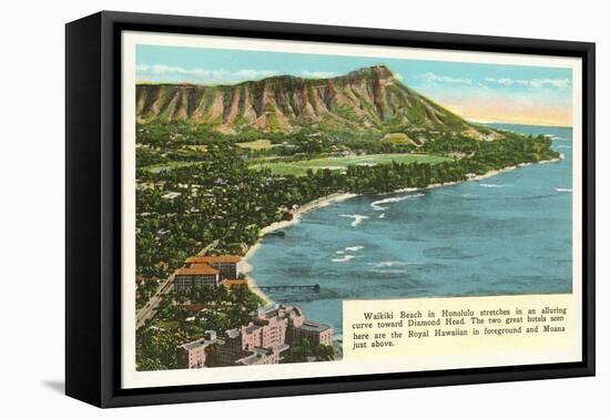 Waikiki and Diamond Head, Hawaii-null-Framed Stretched Canvas