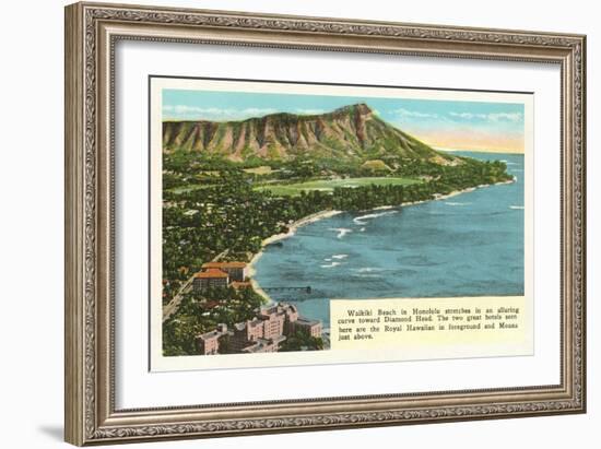 Waikiki and Diamond Head, Hawaii-null-Framed Art Print