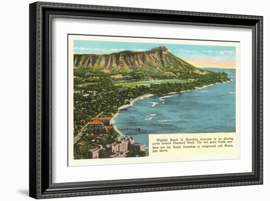 Waikiki and Diamond Head, Hawaii-null-Framed Art Print