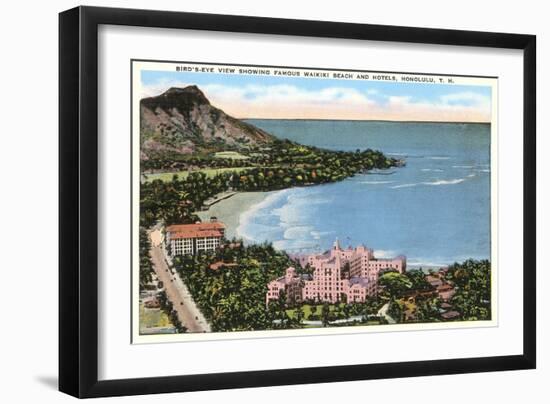 Waikiki Beach, Honolulu, Hawaii-null-Framed Premium Giclee Print