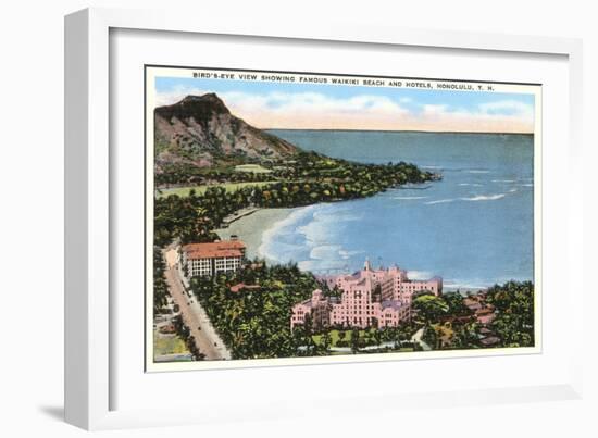 Waikiki Beach, Honolulu, Hawaii-null-Framed Premium Giclee Print