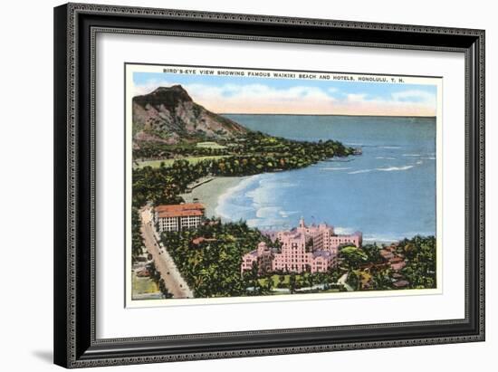 Waikiki Beach, Honolulu, Hawaii--Framed Premium Giclee Print