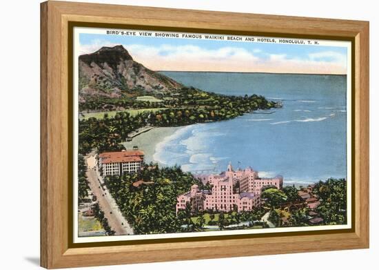 Waikiki Beach, Honolulu, Hawaii-null-Framed Stretched Canvas