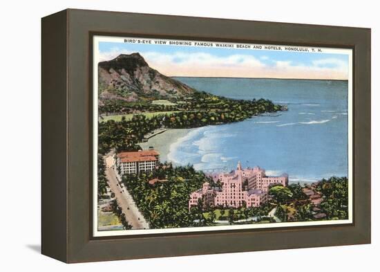 Waikiki Beach, Honolulu, Hawaii-null-Framed Stretched Canvas