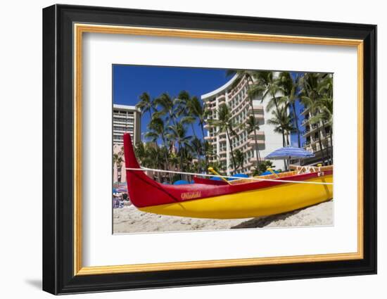 Waikiki Beach, Honolulu, Oahu, Hawaii, United States of America, Pacific-Rolf Richardson-Framed Photographic Print