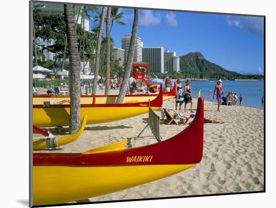 Waikiki Beach, Honolulu, Oahu, Hawaiian Islands, United States of America, Pacific, North America-Geoff Renner-Mounted Photographic Print