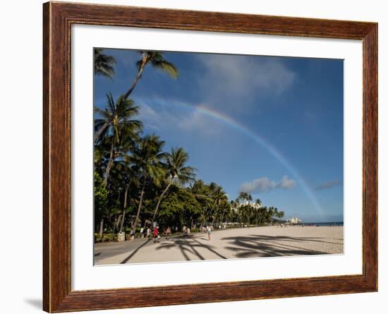 Waikiki Beach Near the Hilton Hawaiian Village in Honolulu, Oahu, Hawaii, Usa-Bill Bachmann-Framed Photographic Print