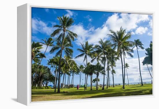 Waikiki Beach, Oahau, Hawaii, United States of America, Pacific-Michael-Framed Premier Image Canvas