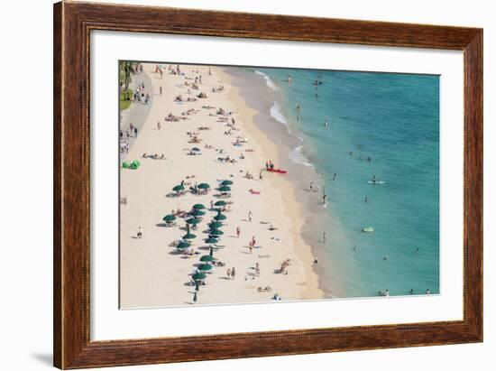 Waikiki Beach, Waikiki, Honolulu, Oahu, Hawaii, United States of America, Pacific-Michael DeFreitas-Framed Photographic Print