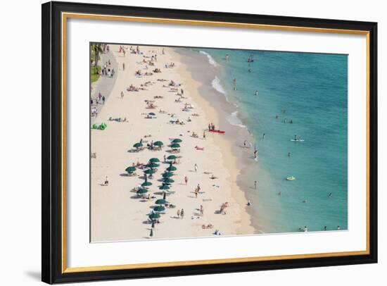 Waikiki Beach, Waikiki, Honolulu, Oahu, Hawaii, United States of America, Pacific-Michael DeFreitas-Framed Photographic Print