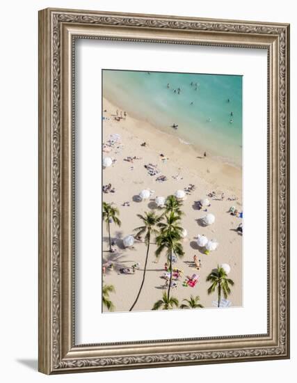 Waikiki Beach, Waikiki, Honolulu, Oahu, Hawaii, United States of America, Pacific-Michael DeFreitas-Framed Photographic Print