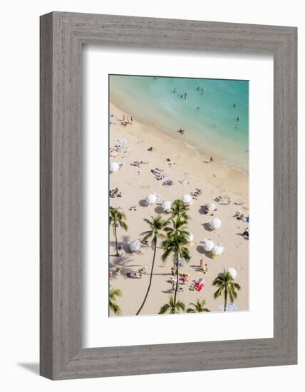 Waikiki Beach, Waikiki, Honolulu, Oahu, Hawaii, United States of America, Pacific-Michael DeFreitas-Framed Photographic Print